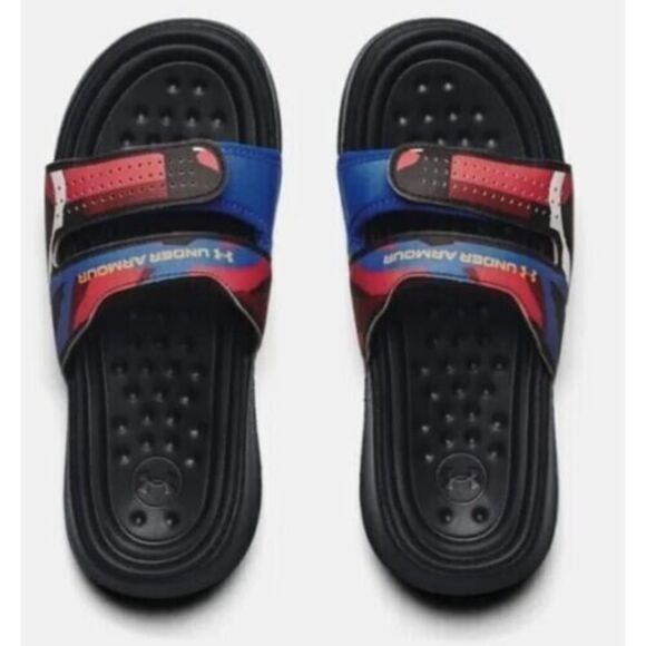 Under Armour 3025404 001 Women's Sz 8 Black UA Ansa Studio Graphic Slides - Picture 2 of 4